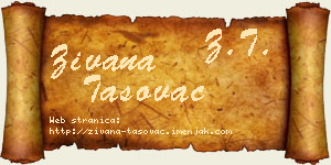 Živana Tasovac vizit kartica